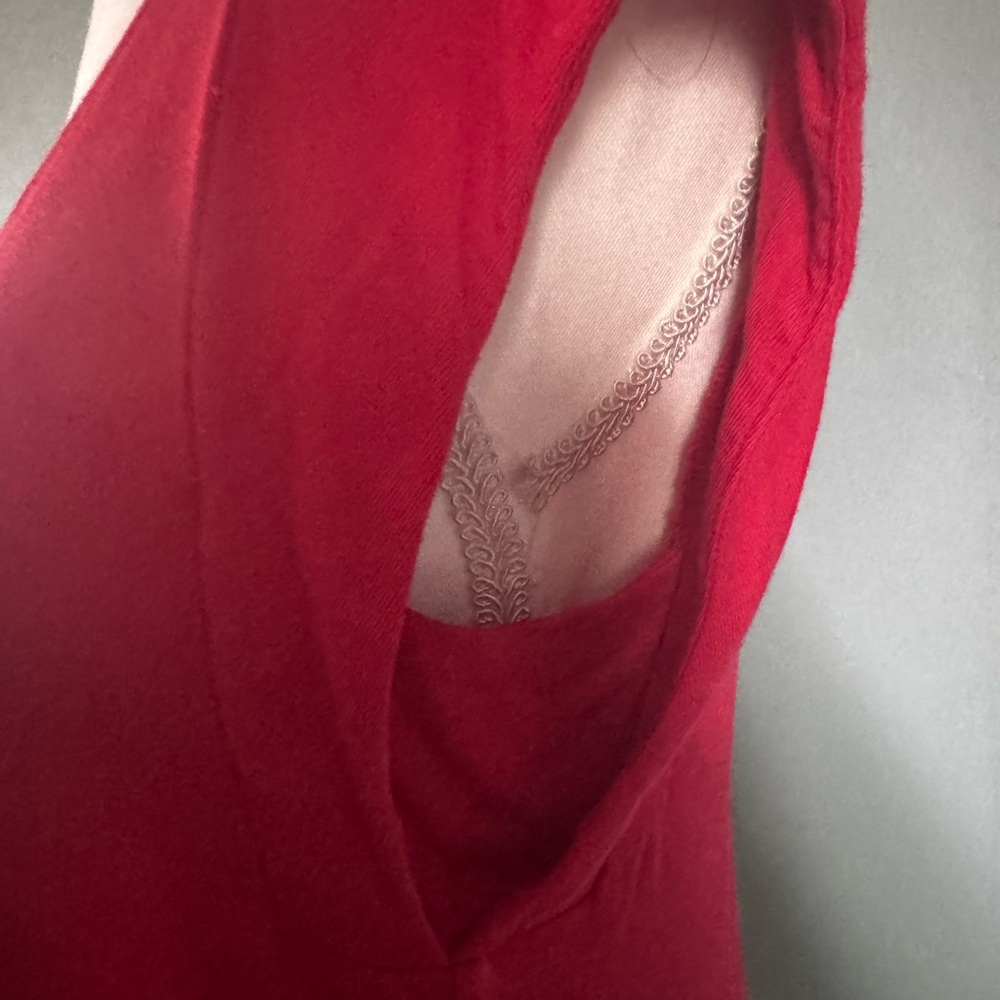 CAbi Red Scoop Neck Short Sleeve Tee - Picture 3 of 3